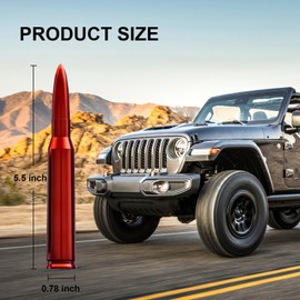 Car Truck 50 Cal Bullet Decoration Replacement Truck Accessories Red Universal for GMC Sierra 1500 Chevy Dodge Ram Silverado 1500 2500 3500 Ford F150 F250 F350 Car Truck Decoration (Red)