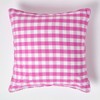 HOMESCAPES Pink and White Gingham Cushion Cover 60 x 60