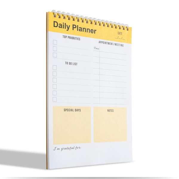 Daily Planner Notebook, To Do List Notepad, Spiral Notebook, Undated-52