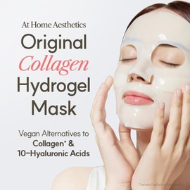 The Face Shop THE FACE SHOP Original Vegan Collagen Face Mask, Korean Glass Skin Essential, Peptide Hydrogel Mask for Firming & Skin Elasticity, Moisturizing, 4EA