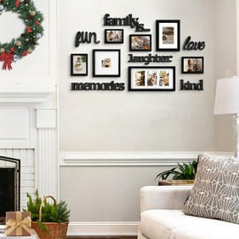 Jerry & Maggie - Photo Frame | Plaque College Frame - Black Wall Decoration Combination - Black PVC Picture Frame Selfie Gallery Collage With Full Size Hanging Template & Wall Mounting Design