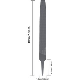 6-inch Flat Medium Cut File Double Cut Teeth High Hardened Steel Hand File Without Handle Suitable for Shaping Wood, Metal, Plastic