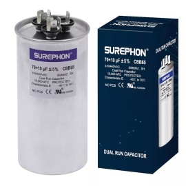 SUREPHON CBB65 70/10 uF 70+10 MFD 370V or 440 Volt Dual Run Capacitor Air Conditioner ...