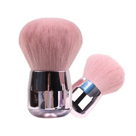 YAFIYGI Loose Powder Brush Large Pink Powder Foundation Brush Flat Arched Perfect For Blending Liquid,Concealer, Powder,Buffing and Flawless Cream