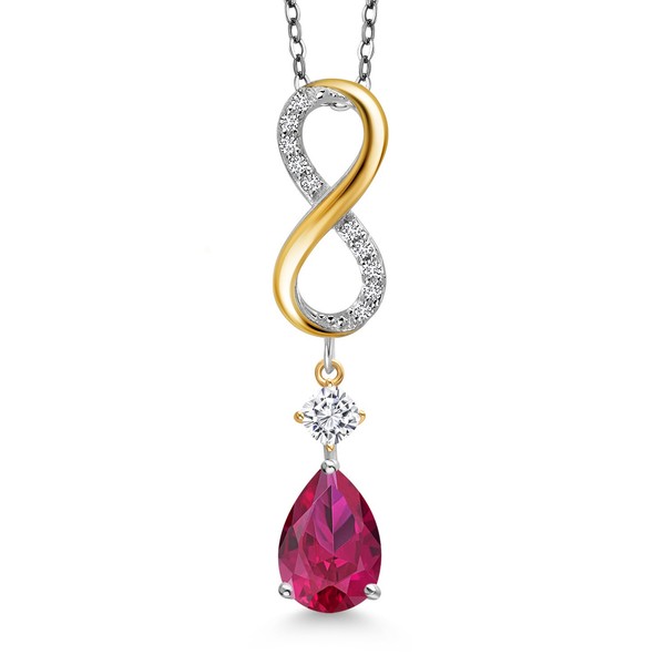 Gem Stone King 925 Silver and 10K Yellow Gold Lab