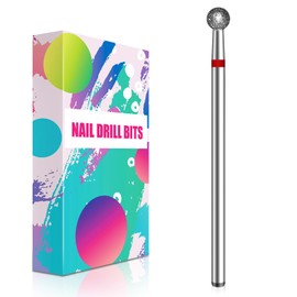 BLESWIN Nail Drill Bit 3/32'', 4MM Ball Shape Nail Bit for Cuticle Dead Skin Nail Prepare, Safety Carbide Diamond Nail Bit, Two Way Rotate, Nail Art Pedicure Manicure Salon & Home, Fine