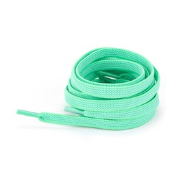 KutsuGoods (Easy to Put on and Take Off) Elastic Shoelaces, Elastic Flat Laces, Easy Shoe Laces, 39.4, 55.1, 55.3 inches (100, 120, 140, 160 cm), High Cut, Children's, White, Black Sneakers, Turquoise