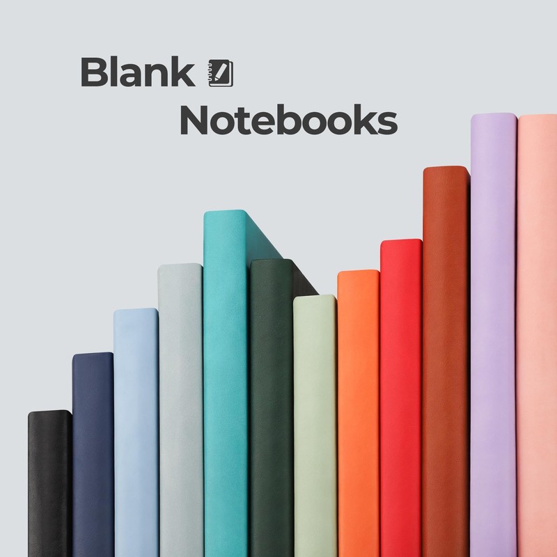 RETTACY Notebook A5 Blank Pack of 2 - 384 Pages