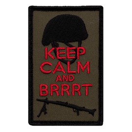 Café Viereck ® German Army Fun Patch Embroidered with Velcro - 8 cm x 5 cm - Keep Calm