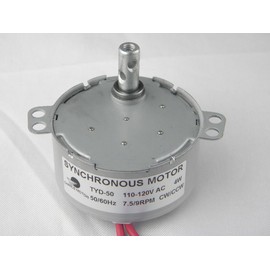TYD-50 Small Synchronous Gear Motor 110V AC 7.5-9RPM CW/CCW Turntable Motor Brush Motor