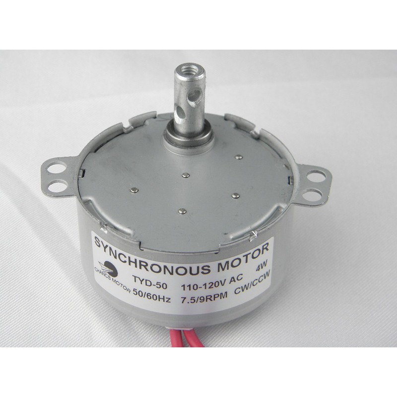 TYD-50 Small Synchronous Gear Motor 110V AC 7.5-9RPM CW/CCW Turntable