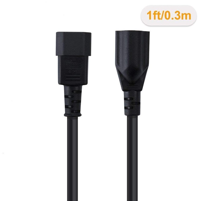 CableCreation [10-Pack] 1 Foot 18AWG Standard Computer Power Adapter Cord