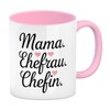 Mama Ehefrau Chefin Kaffeebecher in rosa stilvolles Design geschwungene Schrift