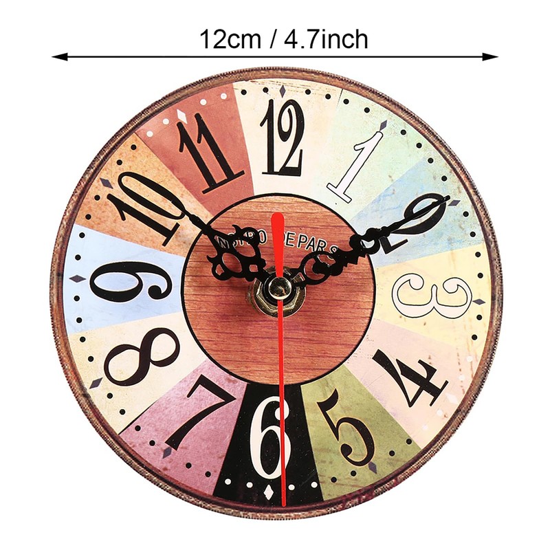 Akozon 5 1 4 Inch Clocks, Style Round Antique MDF