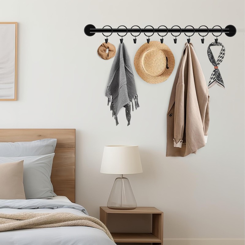 Ginbel Direct 24 Pack 2 Inches Curtain Rings with Clips,