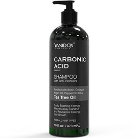 Carbonic Acid Shampoo for Men and Women - Made in USA - Scalp Exfoliator - Dry Scalp Shampoo for Scalp Care – with DHT Blockers, Biotin and Tea Tree Oil– (16 Fl Oz)