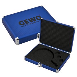 GEWO Aluminium Safe Racket Case - Table Tennis Aluminium Case with Foam for Protected Transport and Safe Storage of Table Tennis Bats and Balls - Table Tennis Bat Protective Case, Blue
