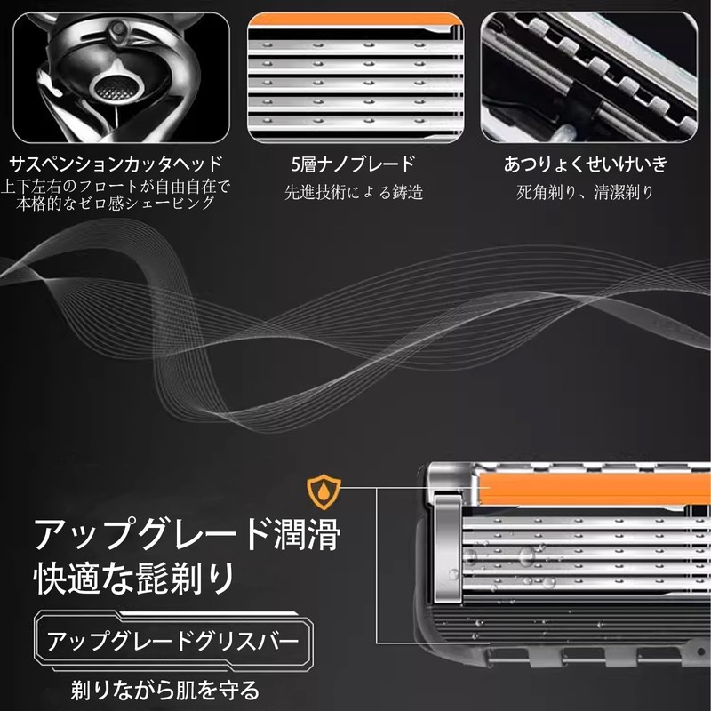 SZSL Razor (Holder + 8 Replacement Blades), 5 Blades, Shaving,