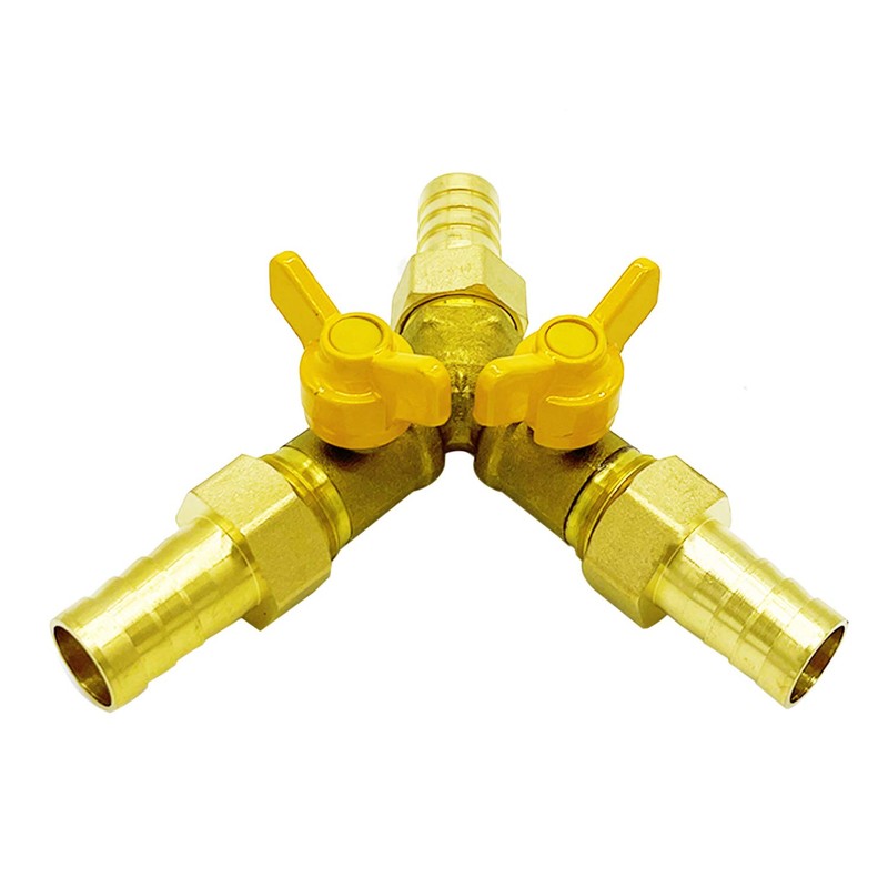 Metaland Brass 3 Way Shut-Off Valve, 5/16" Hose Barb 2