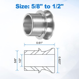 sourcing map 8 Pcs High Misalignment Spacer, 5/8" to 1/2" Standard Ball Width Stainless Steel Rod End Spacers