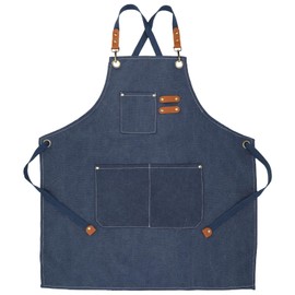 LODI Outdoor Apron, Men's, Camping, Work, DIY, Craftsman, Chef, Work Apron, Plake/Thick, Cotton, Canvas, blue
