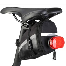 XPhonew Bike Saddle Bag, Bike Seat Wedge Pack Pannier Storage Rear Bag Mountain Road MTB Bicycle Cycling PU Saddle Bag, Bicycle Repair Tools Pocket Pack Riding Cycling Pouch with Reflective Stripe