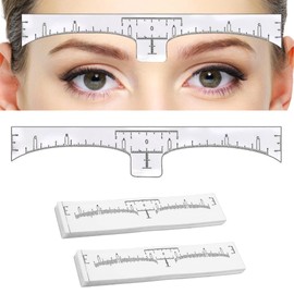 100Pcs Eyebrow Ruler Sticker Disposable Eyebrow Mapping Ruler Sticker for Microblading Permanent Makeup Henna, Brow Stencil Adhesive Measuring Shaper Tool LEES A.M.