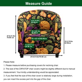 CRFATOP 2 Piece Club Chair Slipcover Stretch Barrel Chair Covers Printed Tub Chair Slipcovers Soft Armchair Covers Removable Furniture Protector Arm Chair Cover for Living Room,48