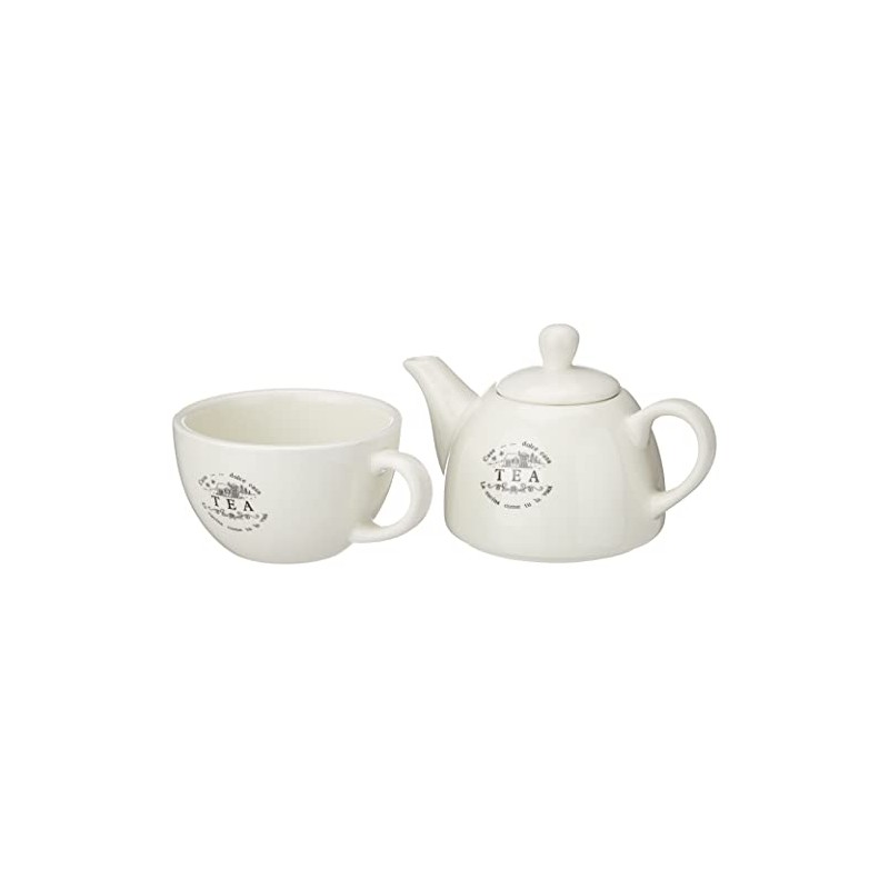 Tognana Sweet Campania Home Tea Pot with Cup, White