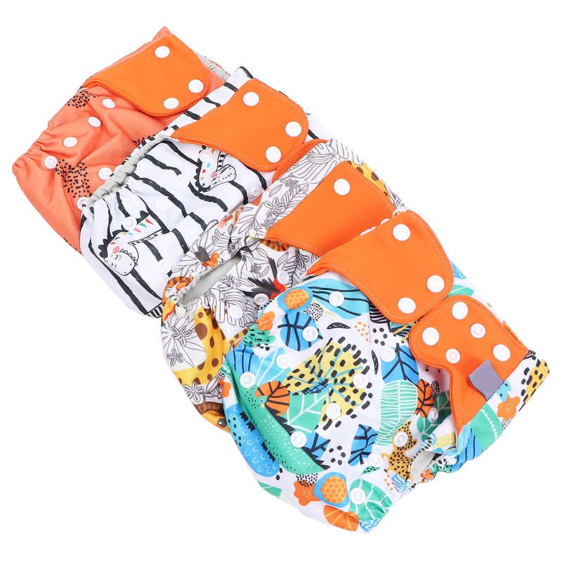 4 Packs Washable Baby Diapers Breathable Mesh Baby Cloth Nappy