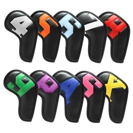 Sosoport 10pcs Professional Golf Club Head Covers Putter Sleeves Durable Protection for Standard Clubs Suitable for Outdoor Sports and Travel