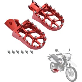Dirt Bike Foot Pegs CNC Footpegs Foot Pedals Rest for XR150L 2015-2024 CRF150F CRF230F 2003-2019 CRF250F 2019-2024 XR125L 2010-2015 Motorcycle motorbike (Red)