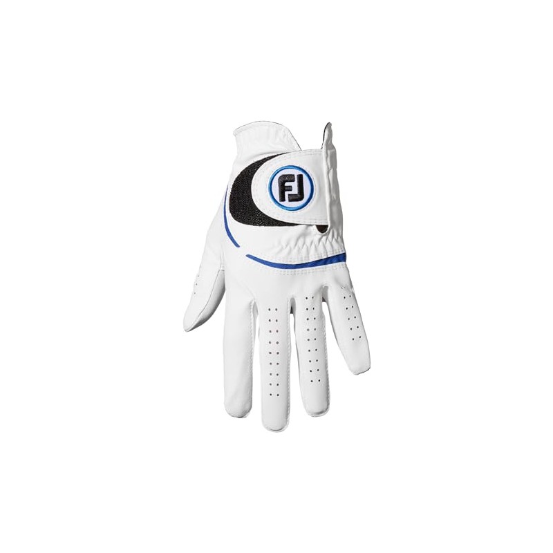 FootJoy FGWF23WB-25 Weathersoff White/Blue Golf Gloves, Left Hand Worn (Right-Handed),