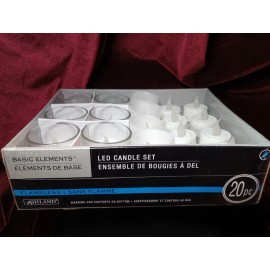 Ashland 20PCS Ashland Flameless LED Tea Light Candles Votive Decor Battery Operated Set