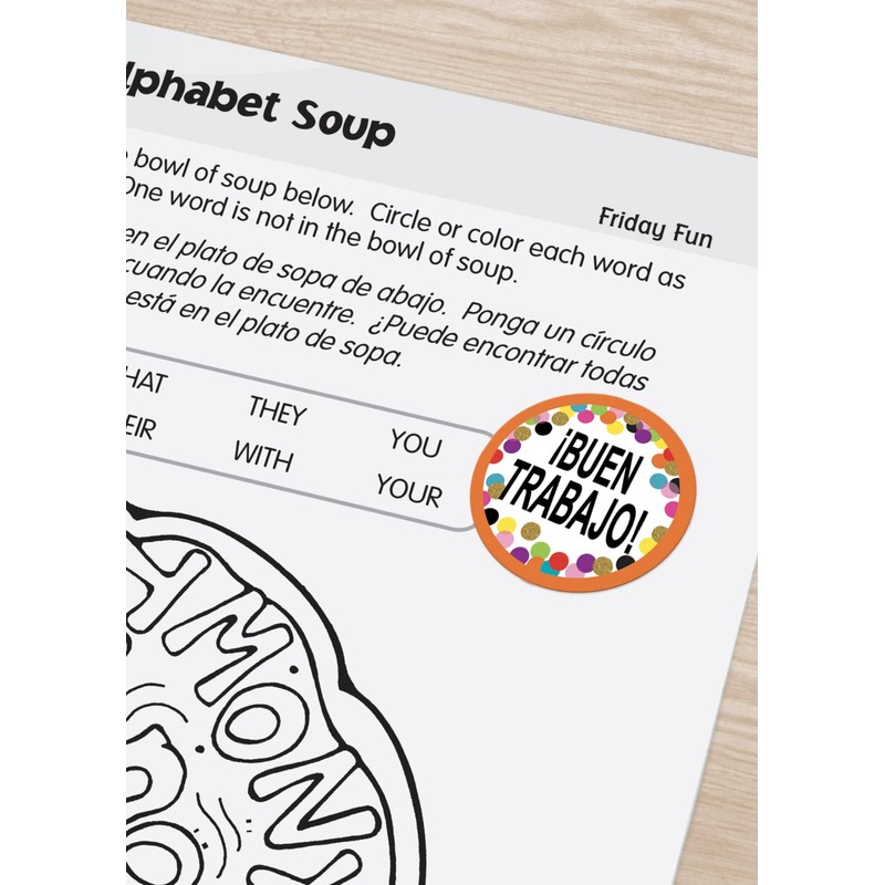 Confetti Spanish Stickers