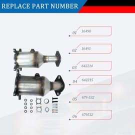 Catalytic Converter 16490 16491 Compatible with 2007-2012 Ford Taurus X/Edge/Flex/Fusion,for 2007-2010 Lincoln MKS/MKX/MKZ, for 2007-2015 Mazda 6/CX-9,for 2008-2009 Mercury Sable
