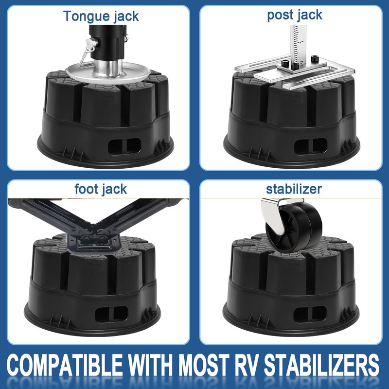 4 Pack 6'' Trailer Jack Blocks with Storage Bag, 20,000