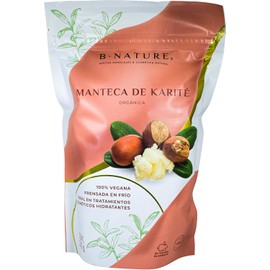 BNATURE Manteca de karite organica pura y natural cuidado corporal 250 gramos shea butter bolsa resellable hidratante natural para piel y cabello