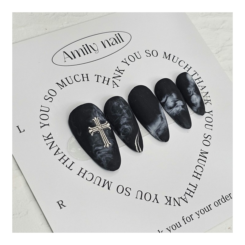 Dawn Fog [Handmade Nail Tips] Emily Nail - Coffin /