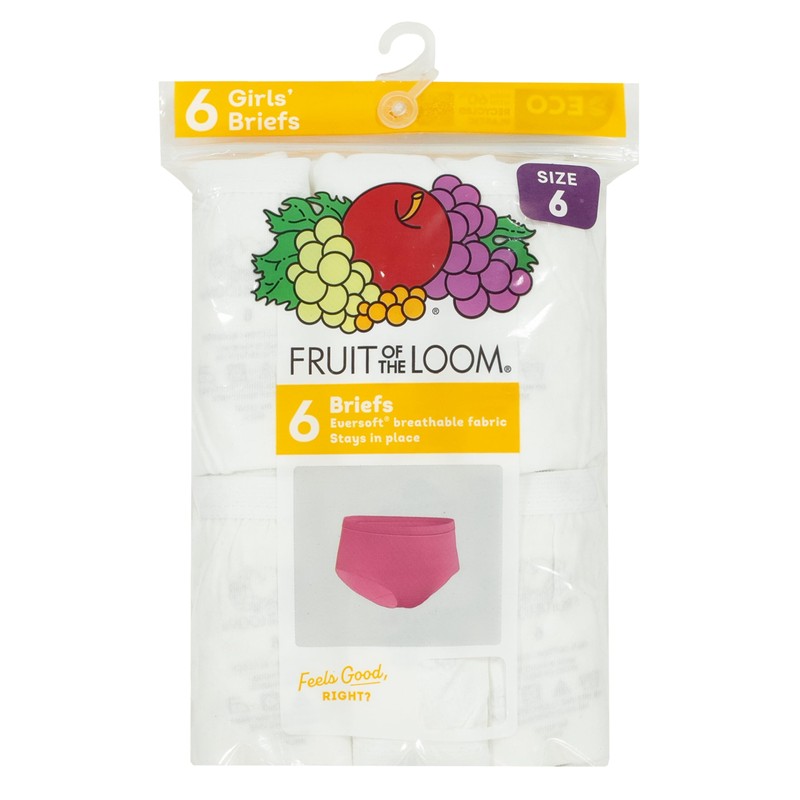 Fruit Of The Loom Girls Tag Free Cotton Brief Multipacks