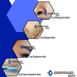 OdontoMed2011 Hair Scissors for Men Mustache & Beard Scissors Nose Ear Eyebrow Trimming Stainless Steel Scissors Safety Round Tip Design for Trimming Eyelashes Nose Facial & Ear Hair