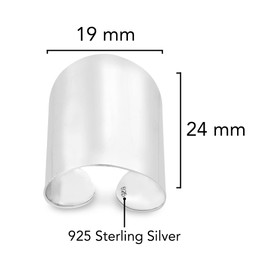 AeraVida Boho Statement Satin Polished Open Wrap Chic .925 Sterling Silver Cuff Ring | Rings For Women | Comfort Fit Silver Rings for Women | Sterling Silver Adjustable Rings