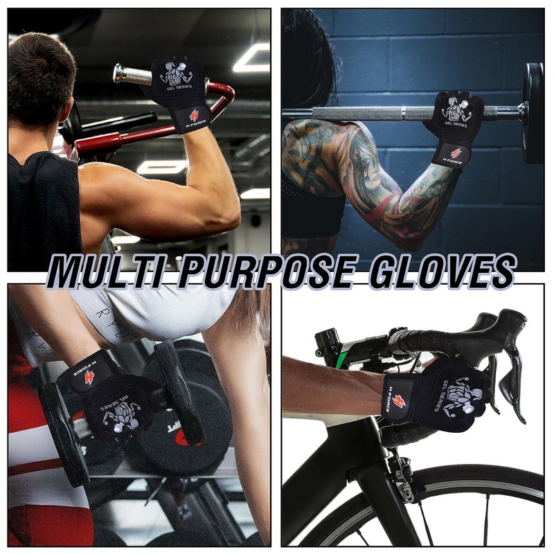 H Force LTD Gym Gloves (Long Wristband, Medium)