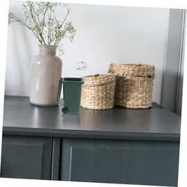 DOITOOL Trash Can Pen Holder Countertop Desktop Storage Can Office Home Tiny Garbage Bin Party Practical Trash Can Small Mini Trash Office Desk Food Waste Bin Plastic Dark Green