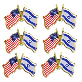 100 Pack-American US Israel Friendship Flag Pins Bulk -1.5” Patriotic USA Support Israeli Pins Badge Souvenir - I Stand with Israel Flag Pins