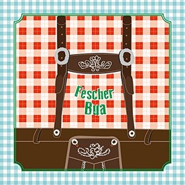Ambiente Servietten Lunch / Party / Fest Ca. 33x33cm - Fescher Bua - Lederhose - Oktoberfest - Bayern - Ideal Als Geschenk