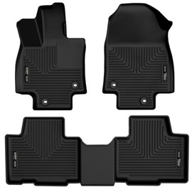Husky Liners Weatherbeater Floor Mats | Fits 2024 Toyota Grand Highlander & Lexus TX350 | Front & 2nd Row, 3-pc Black - 99351