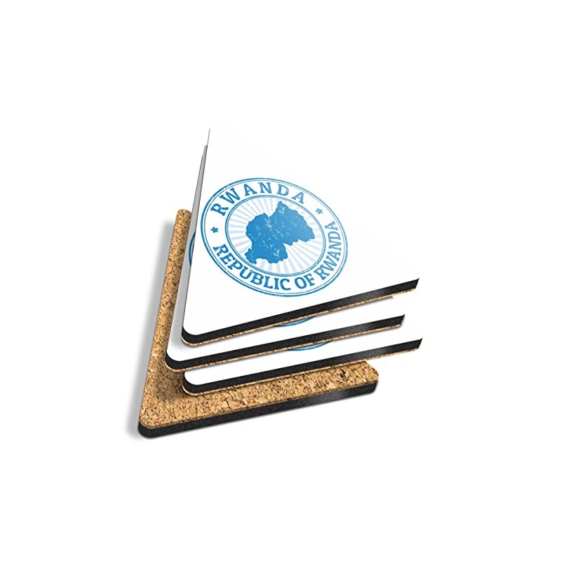 4 x Triangle Coasters - Republic Of Rwanda Africa Travel