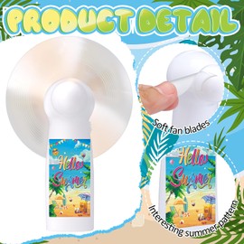 Tuanse 24 Pcs Hello Summer Fans Bulk Mini Portable Handheld Personal Battery Powerful Small Pocket Fan for Summer Party Favors Decors Gifts 24 Guests