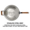 Oster Sangerfield 14-Inch Stainless Steel Wok With Wood Handles, Durable